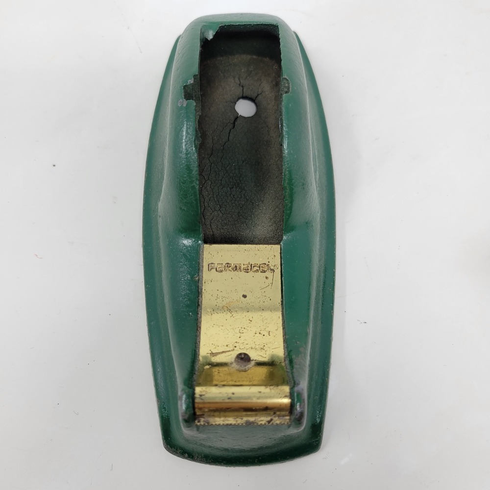 Vintage Permacel Cast Iron Tape Dispenser Green Industrial Heavy Duty MCM Desk - Picture 7 of 10